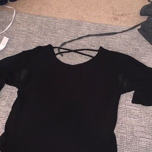 Black shirt; quarter sleeves